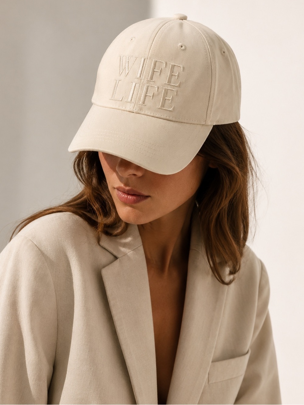 Miss To Mrs Cream Embroidered Bridal Baseball Cap Hat OS